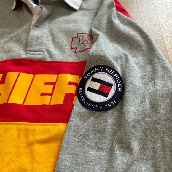 Tommy Hilfiger Kansas City Chiefs Quarter Button Collared Long Sleeve Shirt LG - Picture 10 of 16